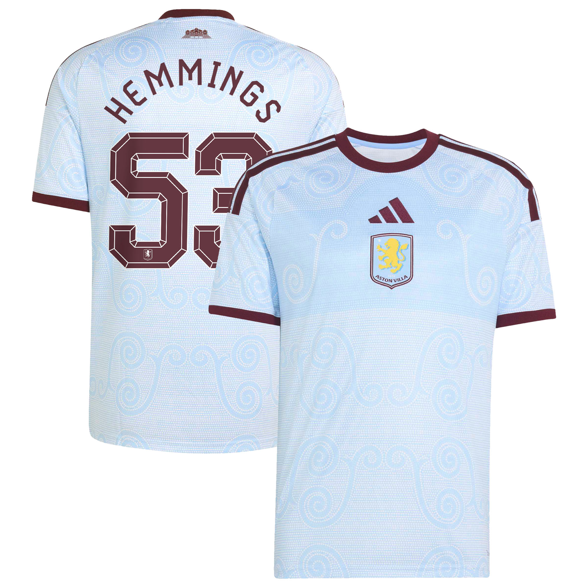 Aston Villa adidas Third Shirt 2026-27 with Hemmings 53 printing, , rebel_hi-res