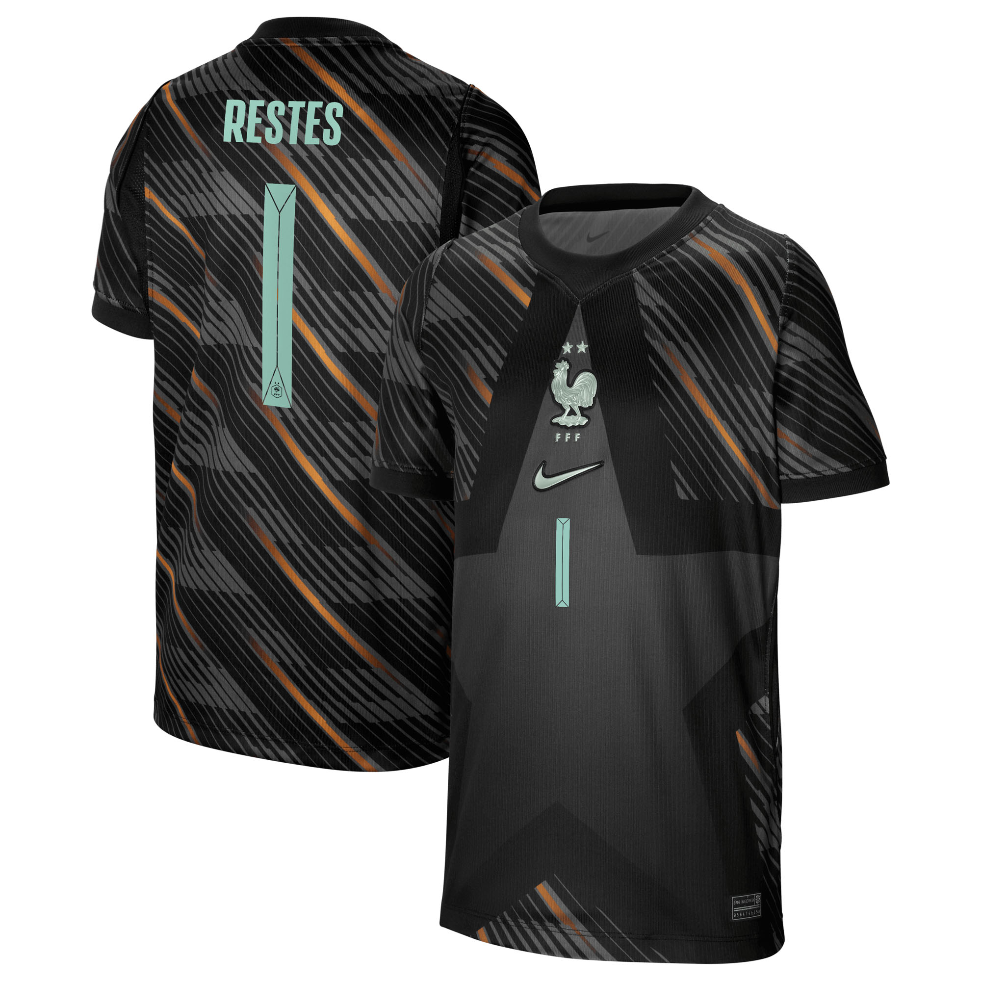 France Nike Stadium Goalkeeper Shirt 2026 - Kids with Restes 1 printing, , rebel_hi-res