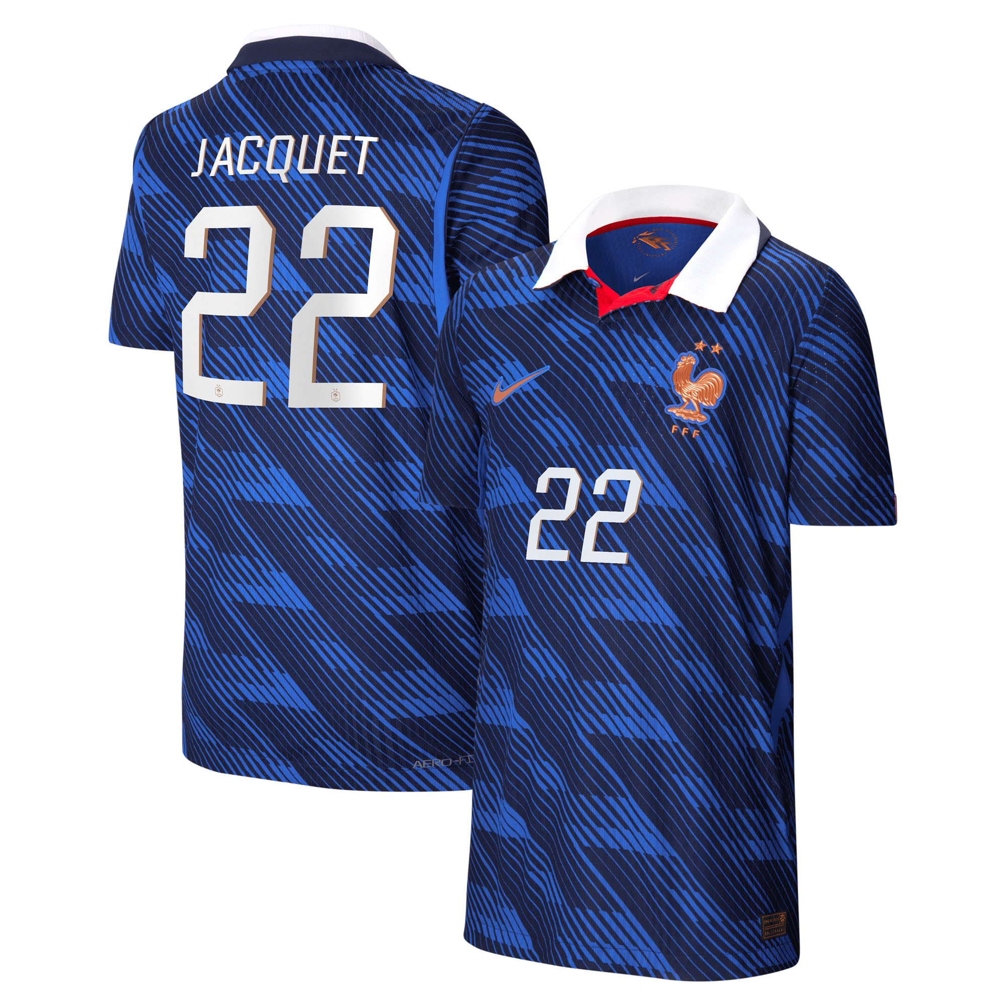 France National Team Nike Home Aero-FIT Match Shirt 2026 - Kids with Jacquet 22 printing, , rebel_hi-res