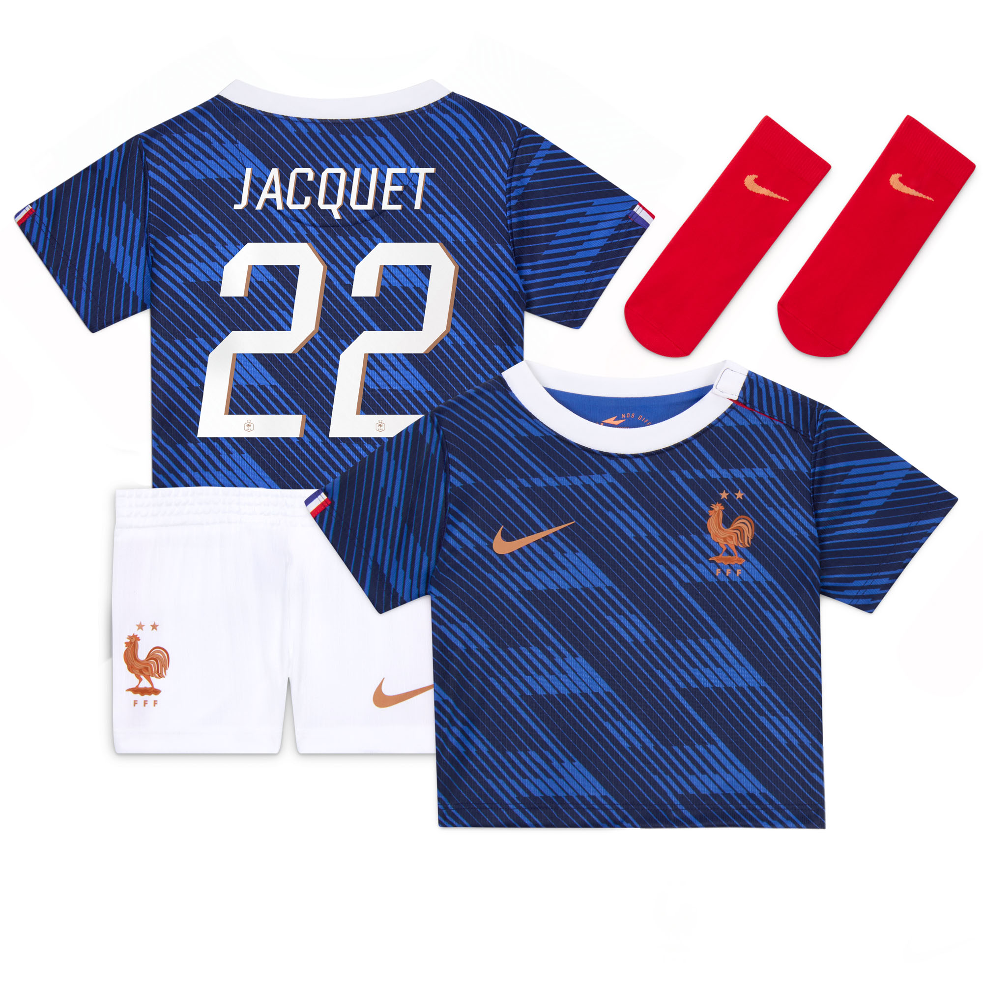 France Nike Home Stadium Mini Kit 2026 - Infants with Jacquet 22 printing, , rebel_hi-res