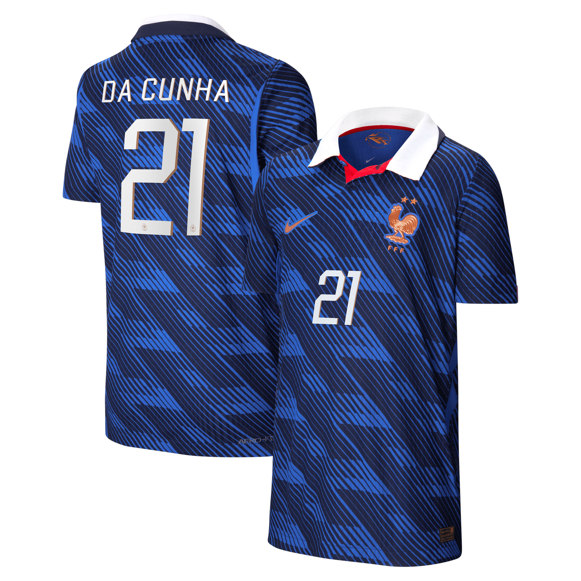 France National Team Nike Home Aero-FIT Match Shirt 2026 - Kids with Da Cunha 21 printing, , rebel_hi-res