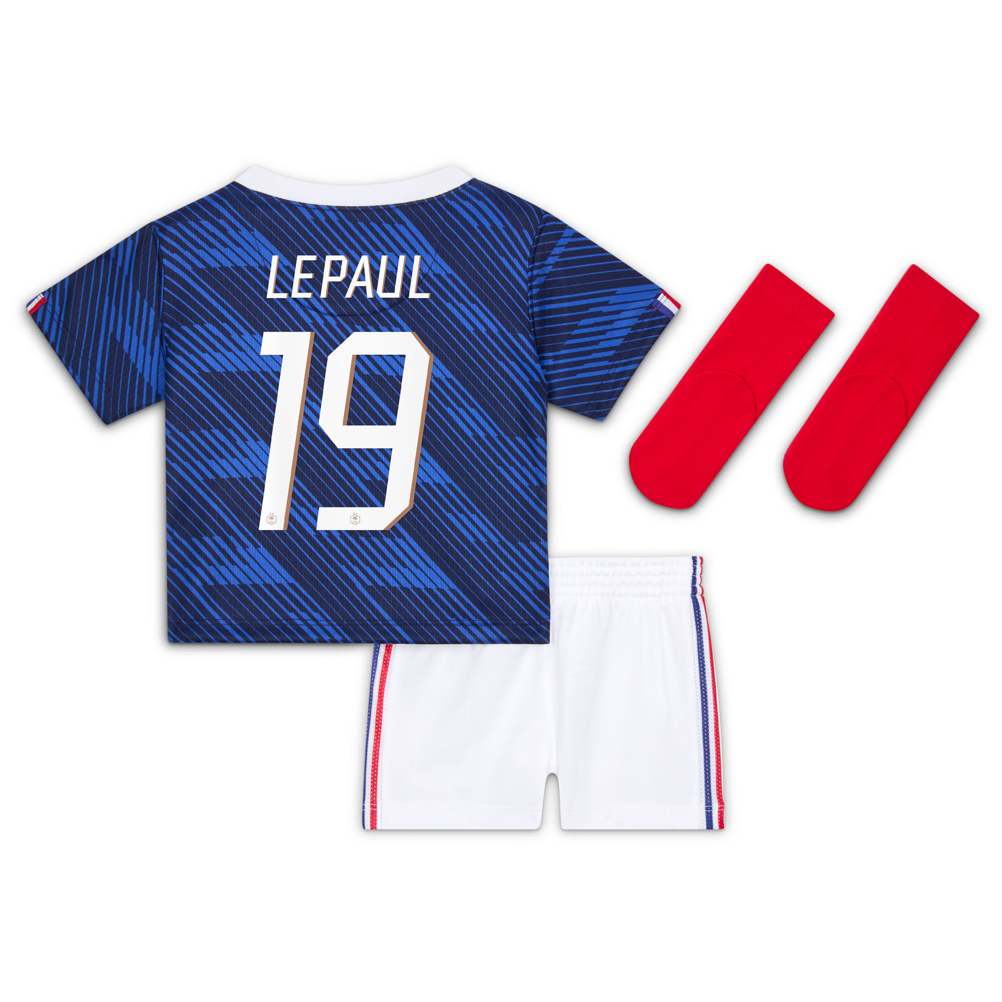 France Nike Home Stadium Mini Kit 2026 - Infants with Lepaul 19 printing, , rebel_hi-res
