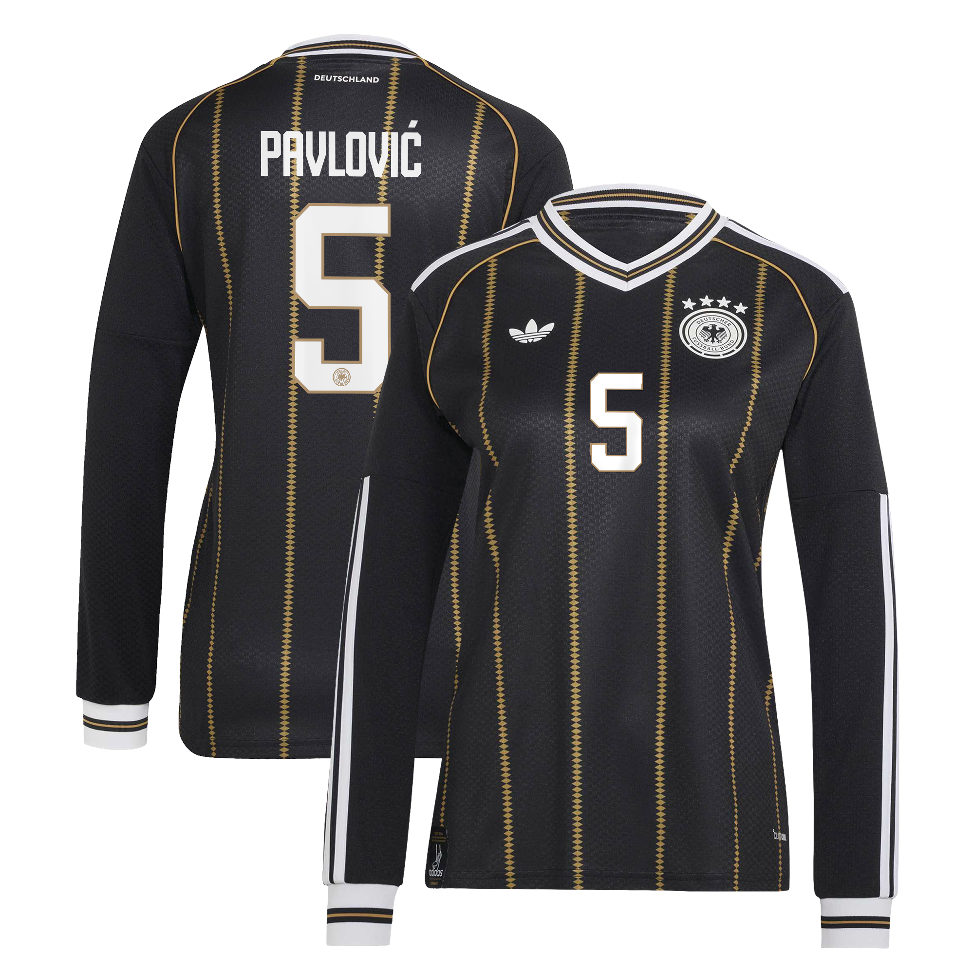 Germany National Team adidas Third Shirt 2026 - Long Sleeve - Womens with Pavlović 5 printing, , rebel_hi-res