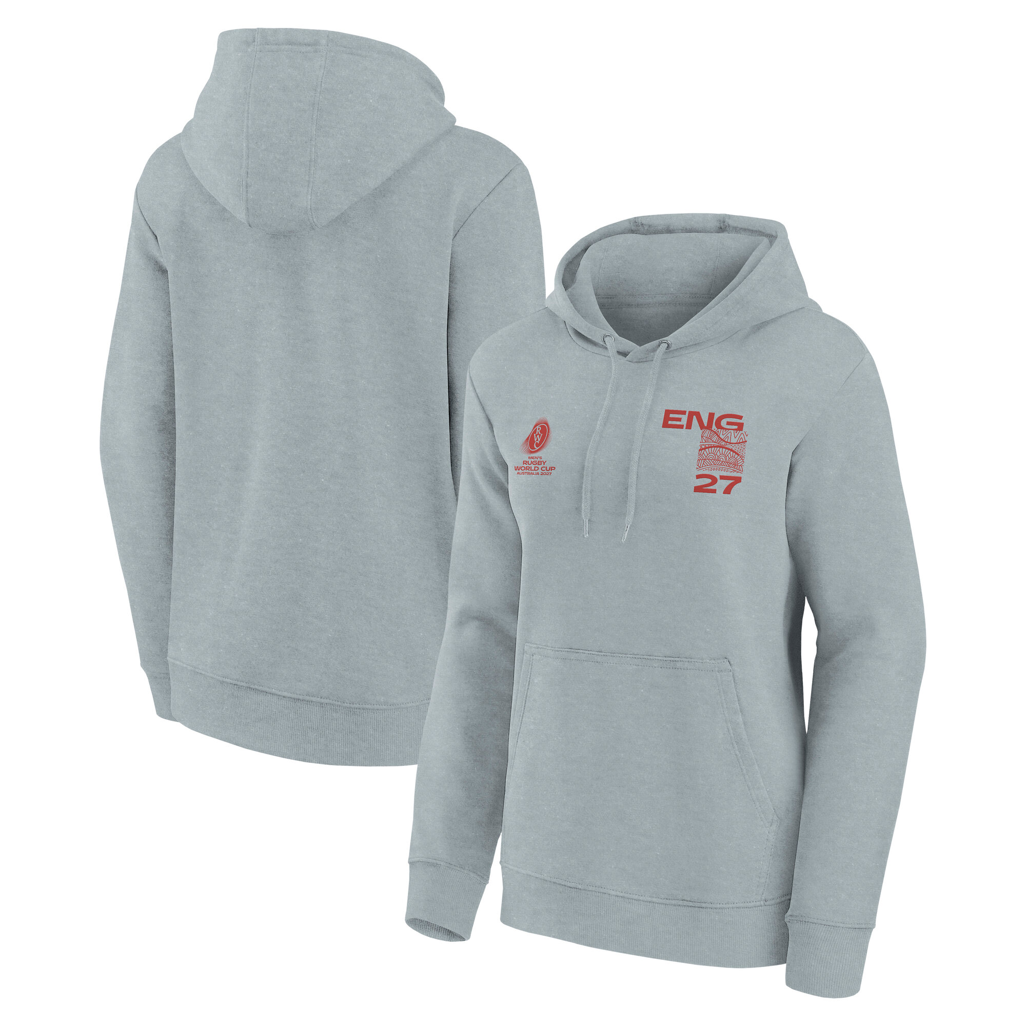 England Rugby Supporter Graphic Hoodie - Sports Grey - Womens, , rebel_hi-res