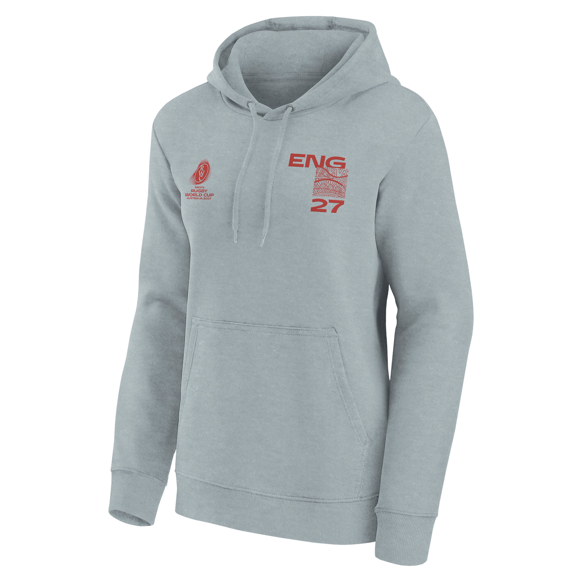 England Rugby Supporter Graphic Hoodie - Sports Grey - Womens, , rebel_hi-res