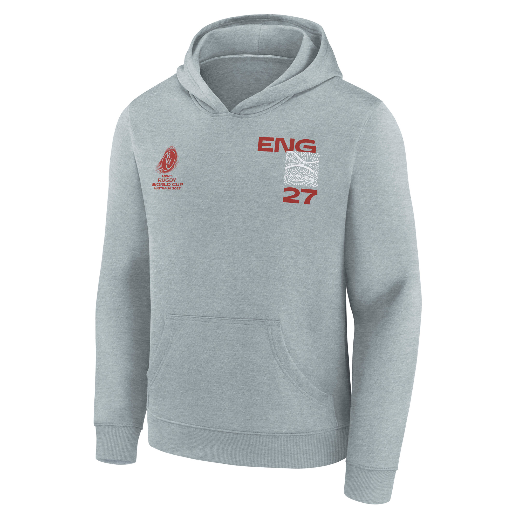 England Rugby Supporter Graphic Hoodie - Sports Grey - Kids, , rebel_hi-res