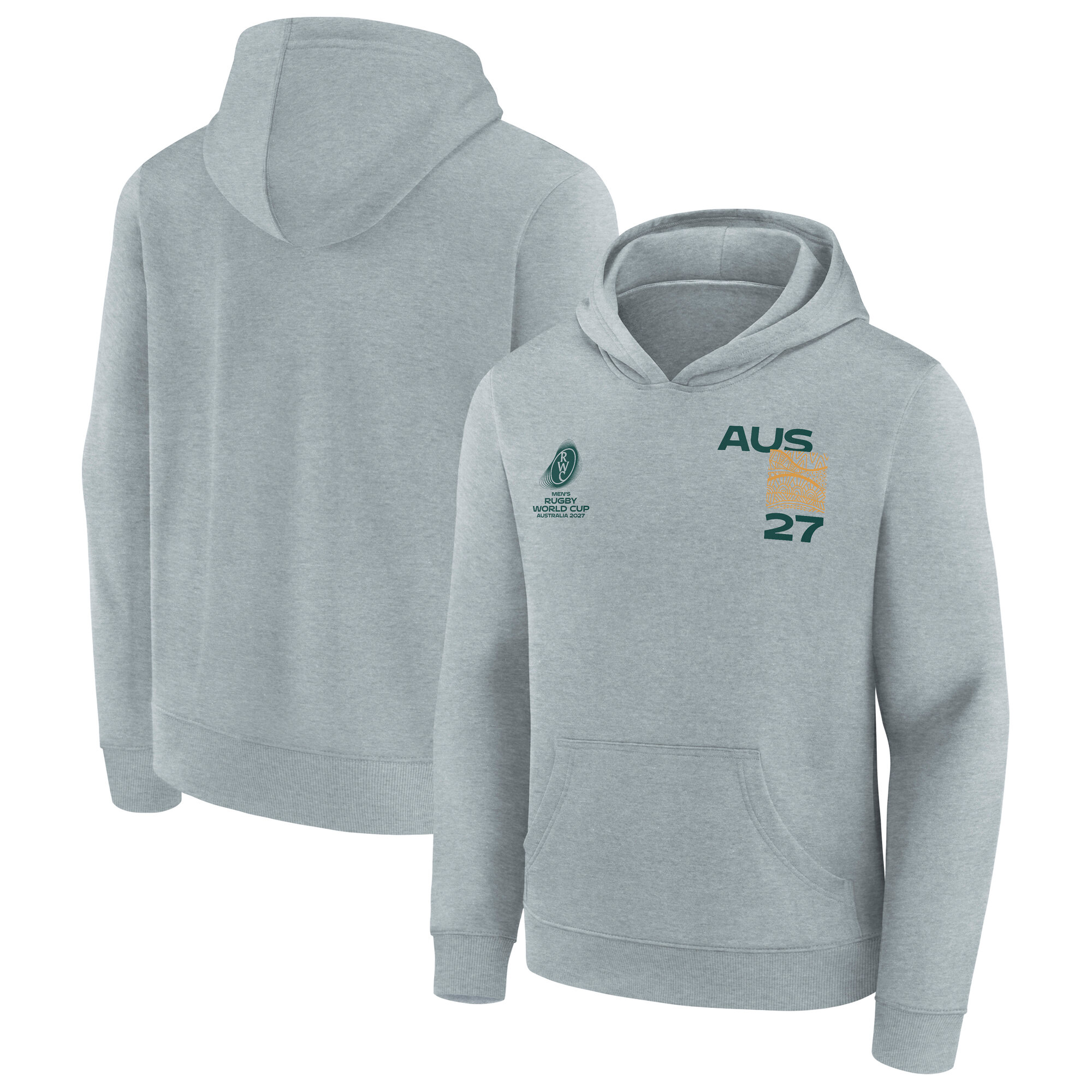 Australia Rugby Supporter Graphic Hoodie - Sports Grey - Kids, , rebel_hi-res