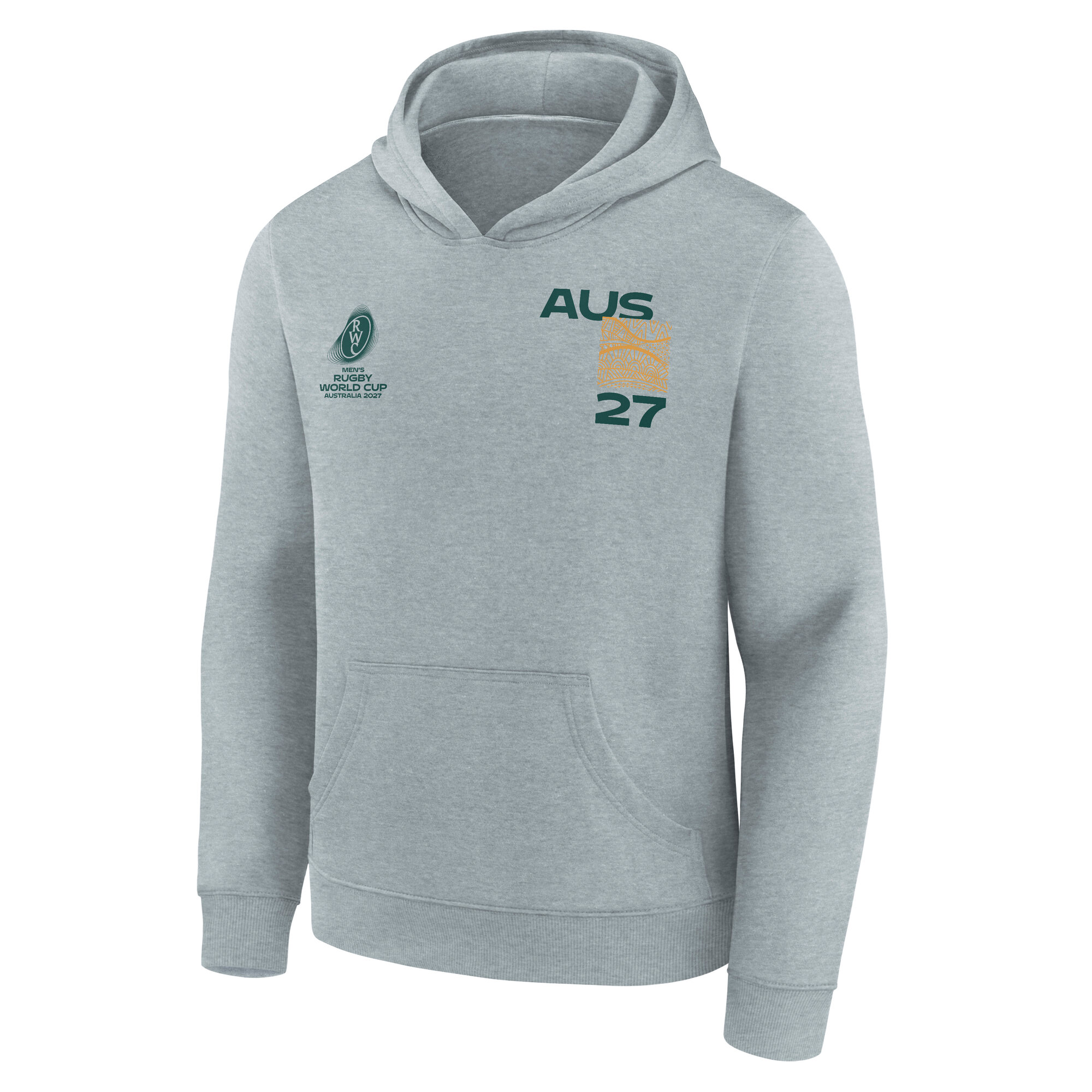 Australia Rugby Supporter Graphic Hoodie - Sports Grey - Kids, , rebel_hi-res