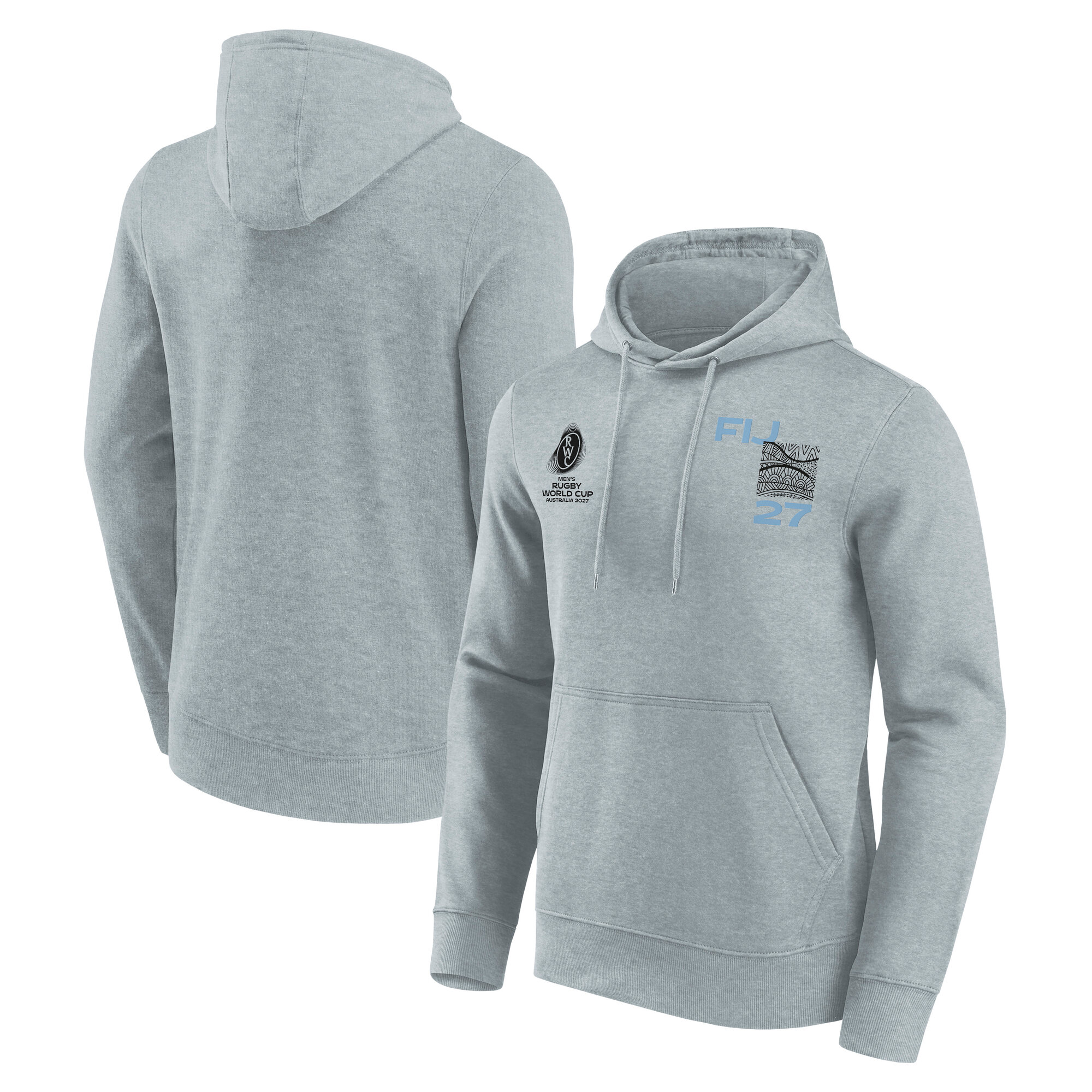 Fiji Rugby Supporter Graphic Hoodie - Sports Grey, , rebel_hi-res