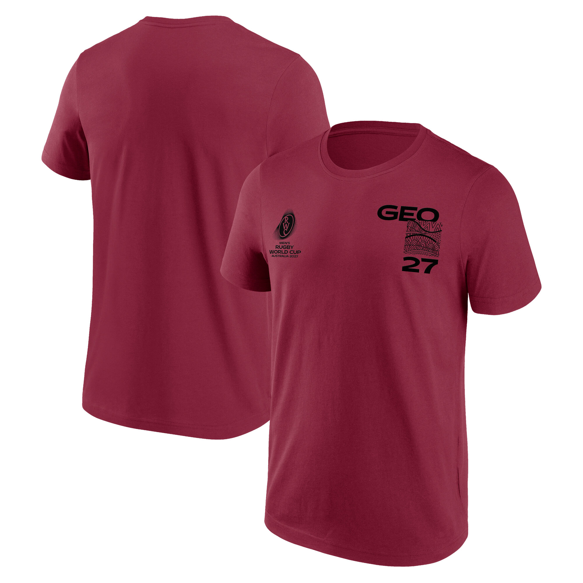 Georgia Rugby Supporter Graphic T-Shirt - Claret, , rebel_hi-res