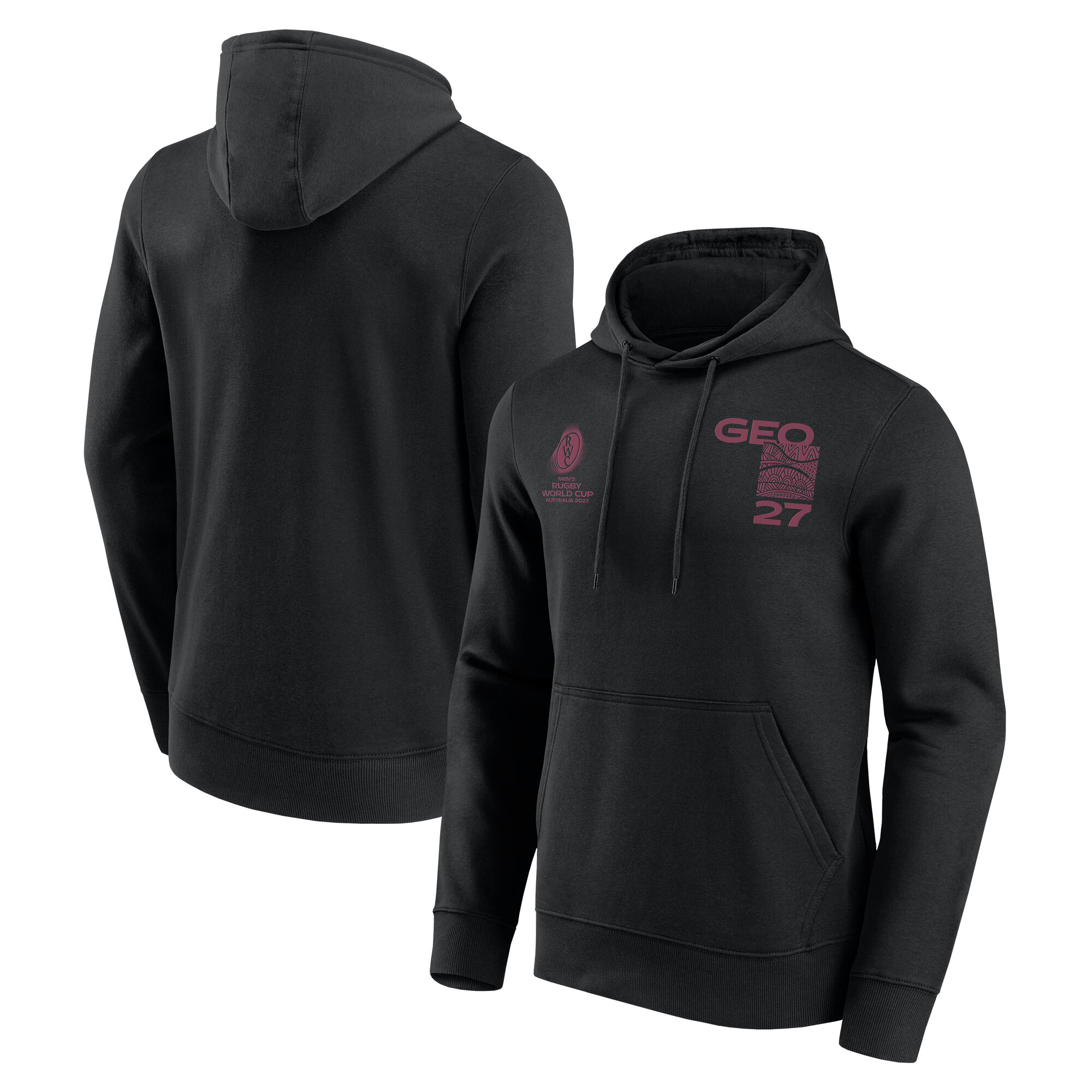 Georgia Rugby Supporter Graphic Hoodie - Black, , rebel_hi-res
