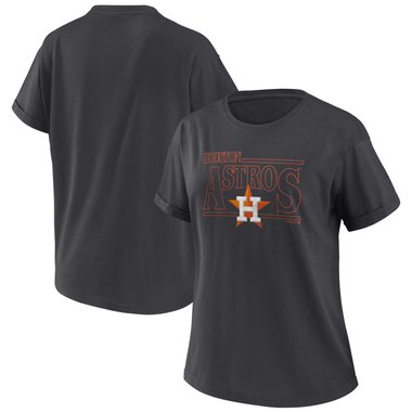 Women's WEAR by Erin Andrews Charcoal Houston Astros Oversized Boyfriend T-Shirt